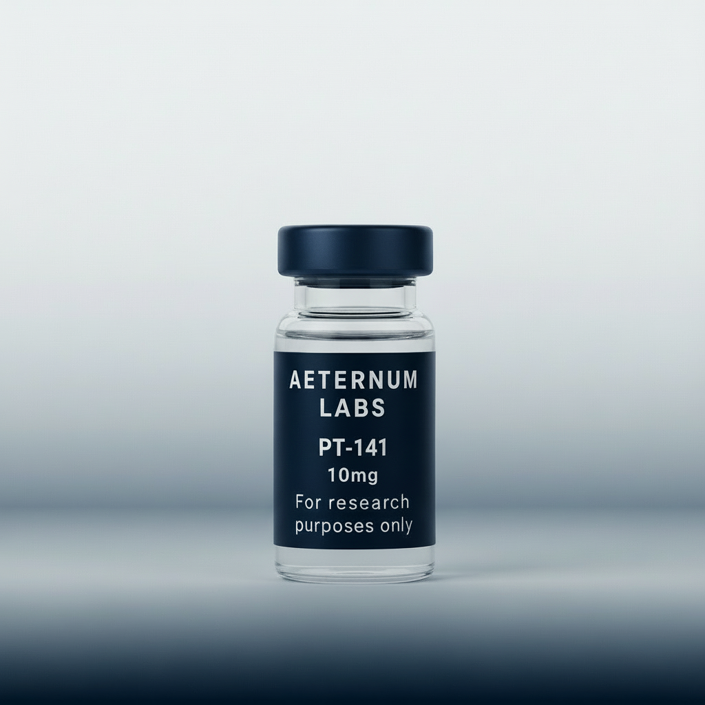 PT-141 10mg research peptide vial - laboratory grade bremelanotide for melanocortin receptor studies by Aeternum Labs