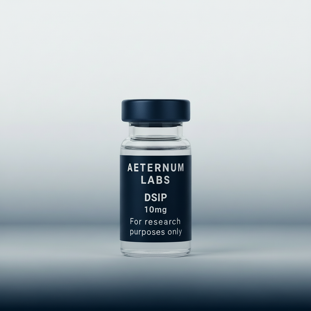 DSIP 10mg research peptide vial - laboratory grade delta sleep-inducing peptide for sleep and stress studies by Aeternum Labs
