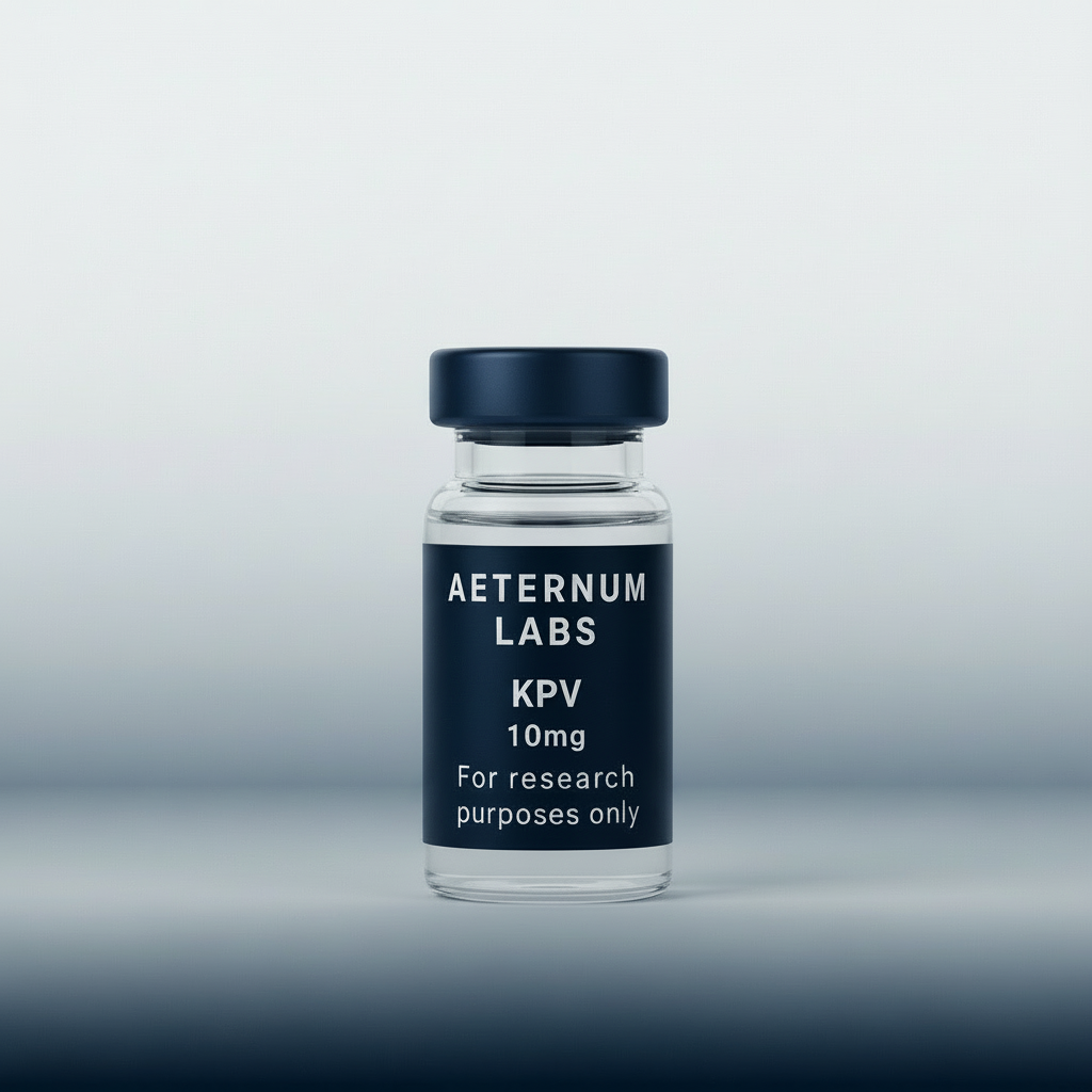 KPV 10mg research peptide vial - laboratory grade anti-inflammatory tripeptide for gut health studies by Aeternum Labs
