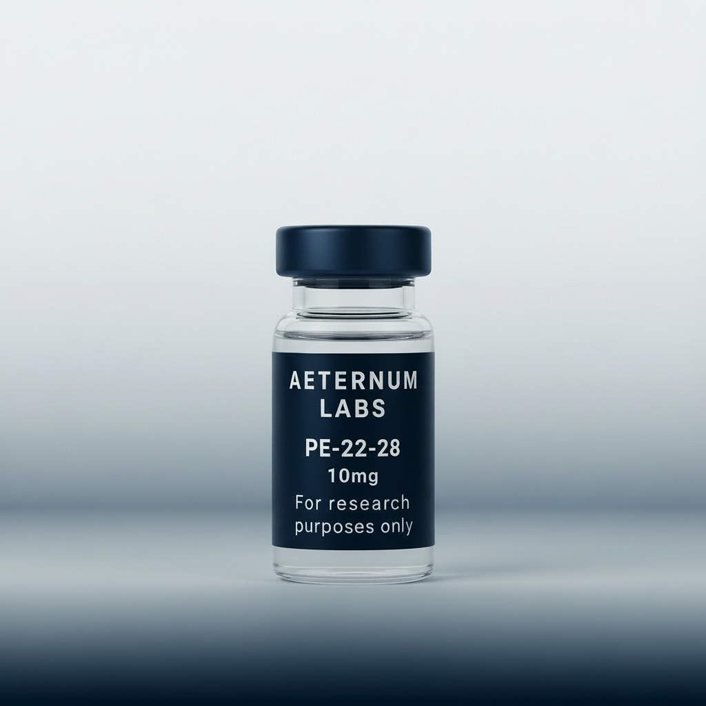 PE-22-28 10mg research peptide vial - laboratory grade neuropeptide for cell signaling studies by Aeternum Labs
