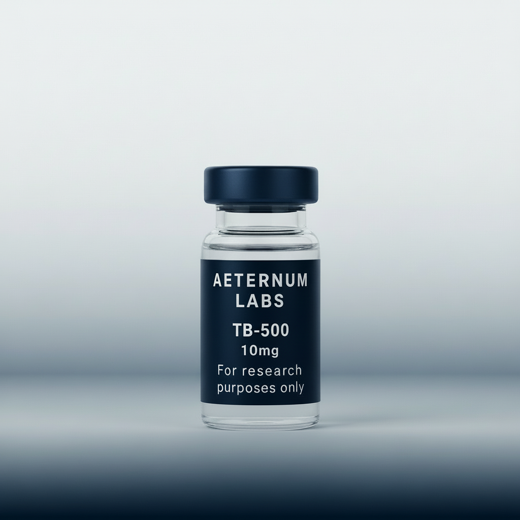 TB-500 10mg research peptide vial - laboratory grade Thymosin Beta-4 fragment for tissue repair studies by Aeternum Labs
