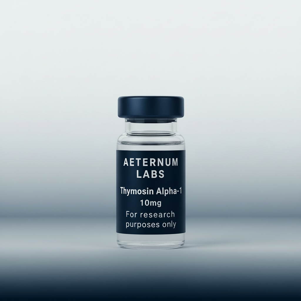 Thymosin Alpha-1 10mg research peptide vial - laboratory grade immune system and T-cell study peptide by Aeternum Labs

